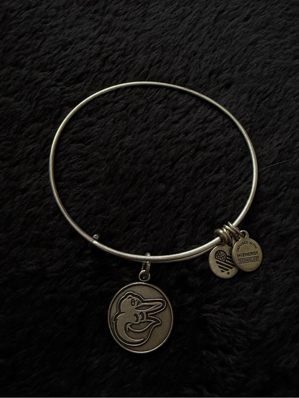 ALEX AND ANI - Baltimore Orioles Silver-Tone Charm Bangle Bracelet